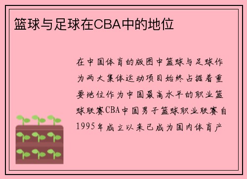篮球与足球在CBA中的地位